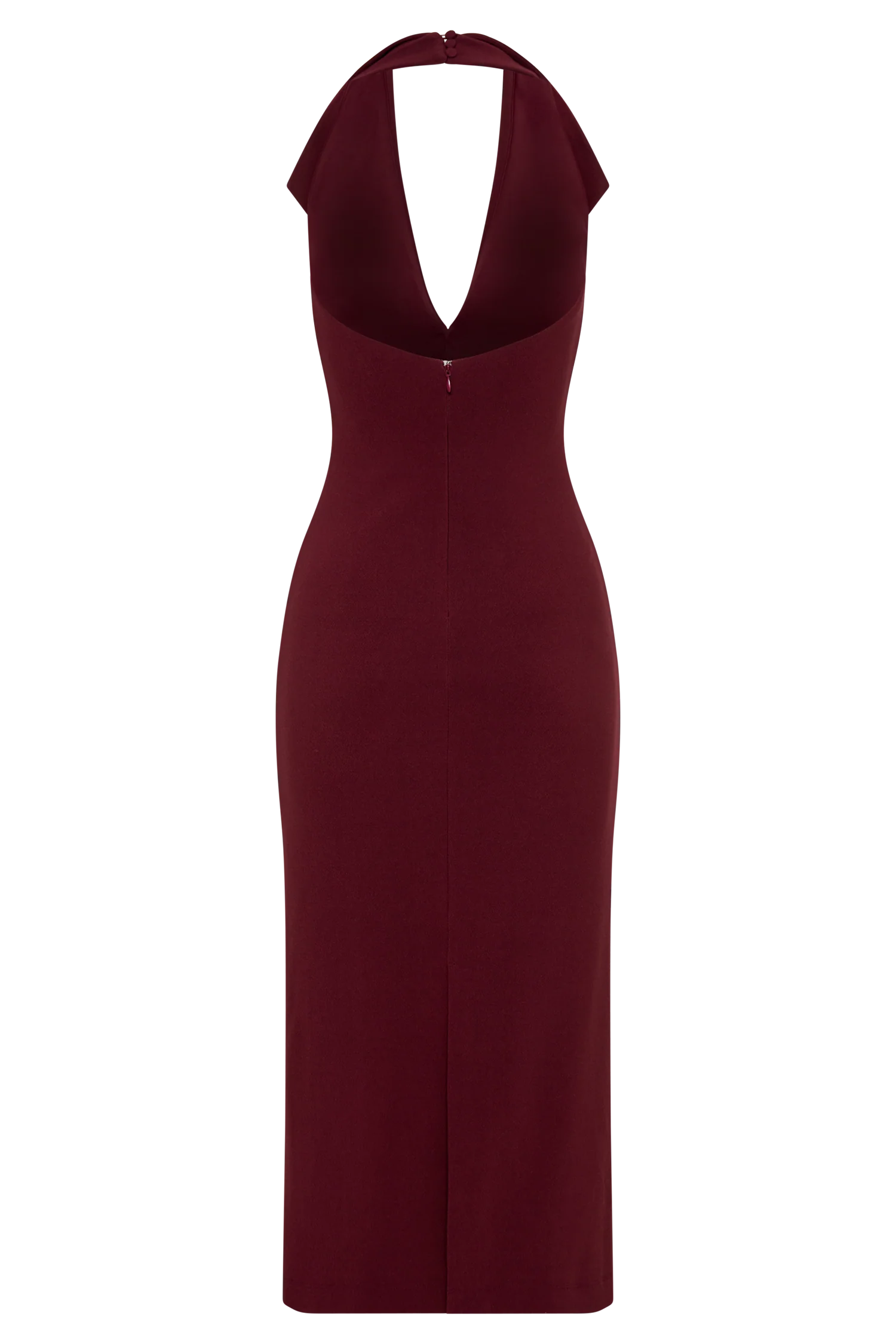 ER Annita Crepe Halter Midi Dress - Merlot