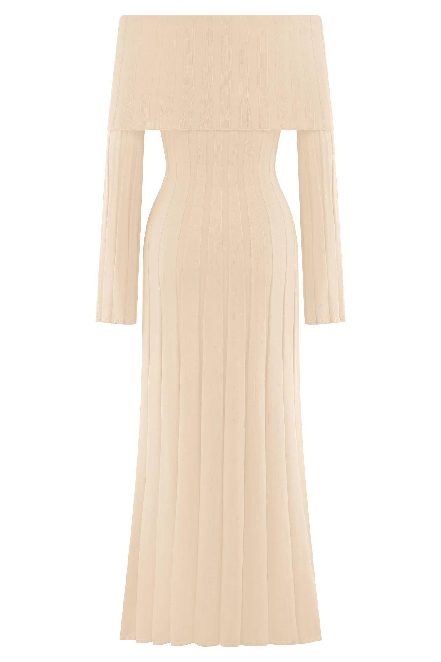 ER Alonza Long Sleeve Knit Midi Dress - Cream