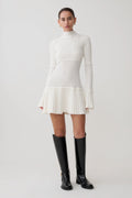 ER Adena Pointelle Knit Mini Dress - Ivory