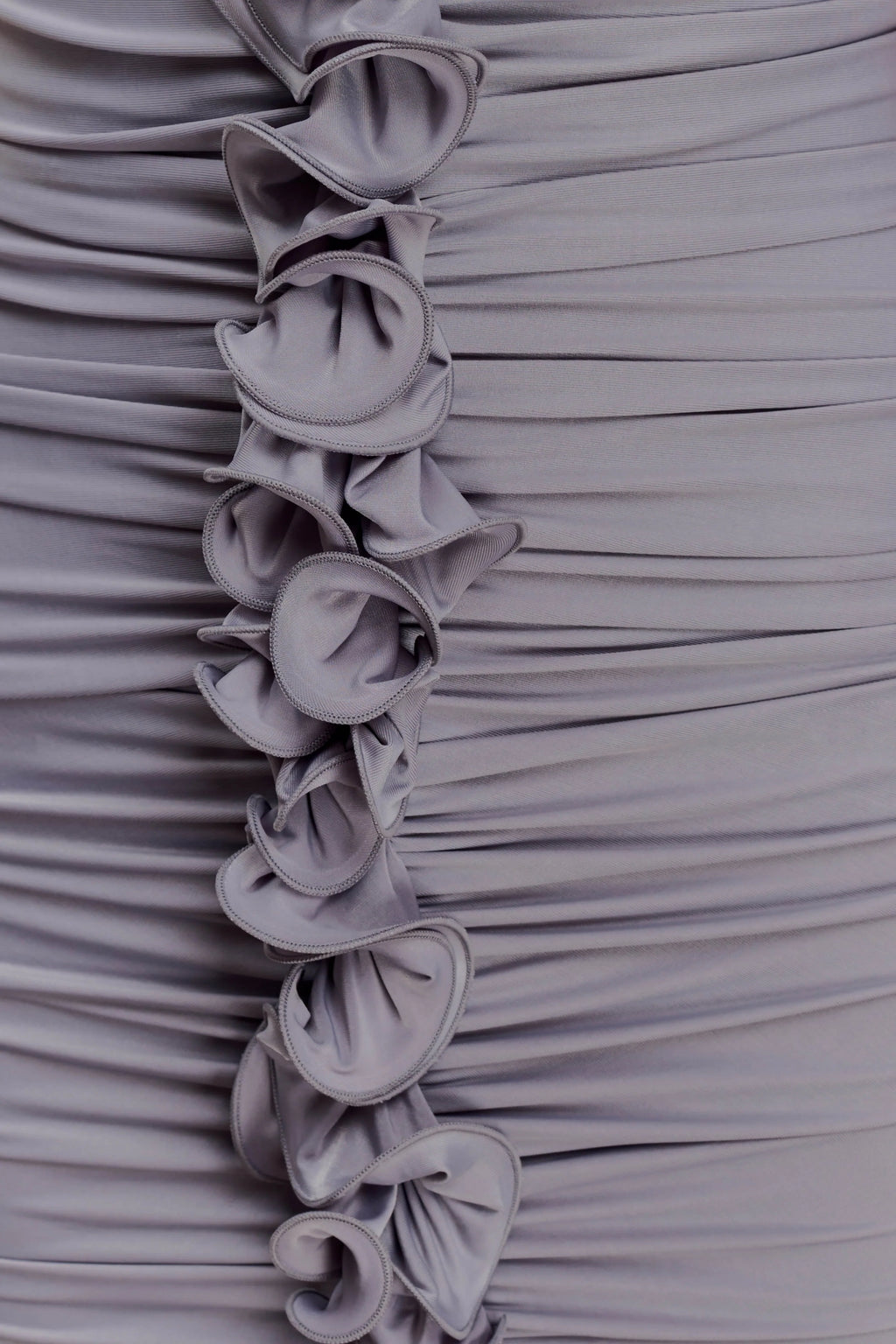 ER Alessandra Slinky Ruffle Maxi Dress - Grey