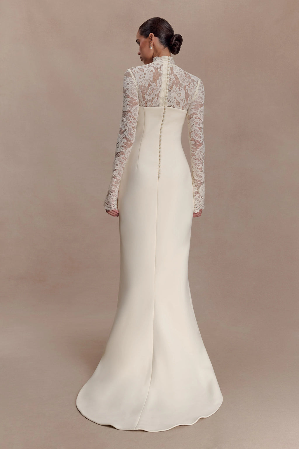 ER Aurelie Long Sleeve Lace Maxi Dress - Ivory