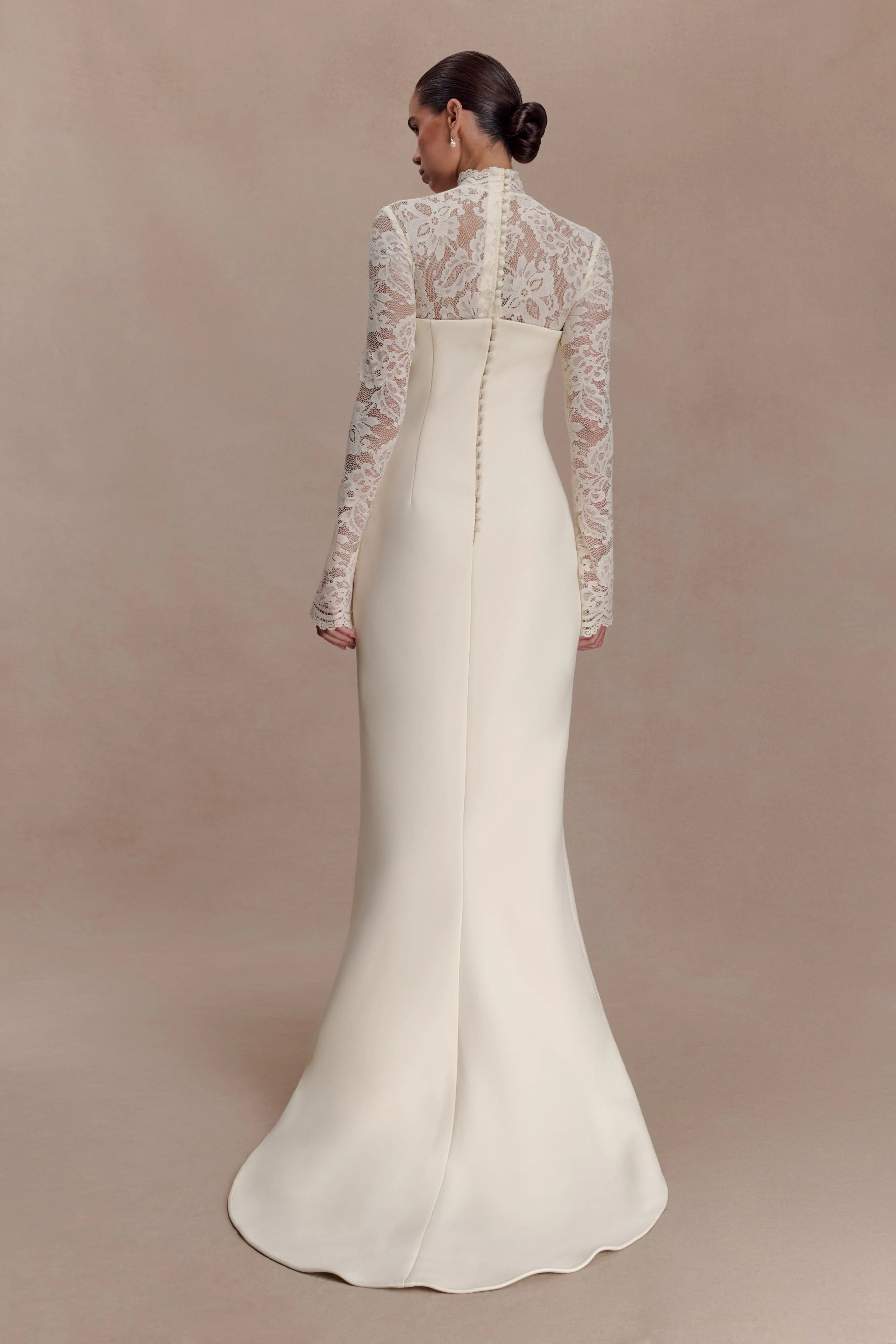 ER Aurelie Long Sleeve Lace Maxi Dress - Ivory