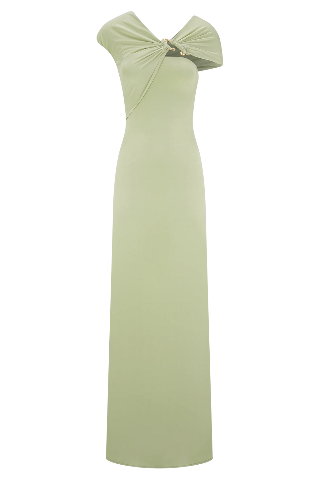 ER Ashford Asymmetrical Slinky Maxi Dress - Sage