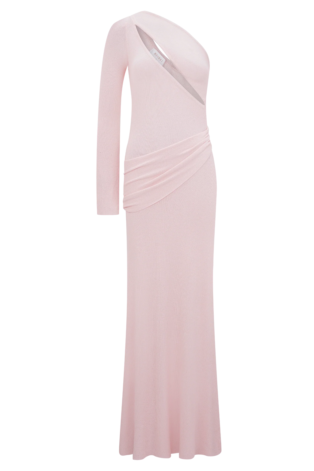 ER Alexius One Shoulder Knit Maxi Dress - Dusty Pink